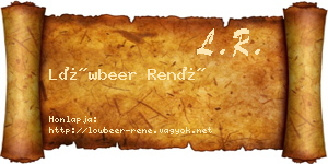 Löwbeer René névjegykártya